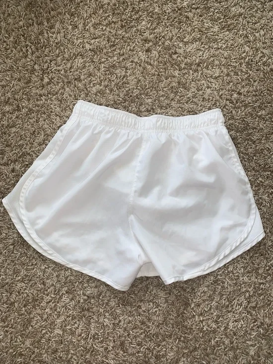 Nike Women's White Athletic Dri-Fit Running Shorts Workout Elastic Waist Small - Picture 7 of 9
